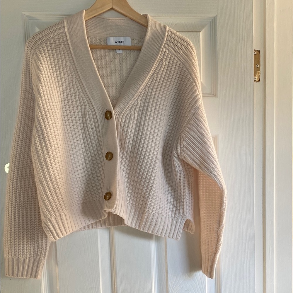 Wyeth Brentwood Cream Button-Up Women's Sweater